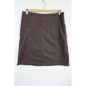 Athleta Skirt 6 Purple Muted Zipper Accent A-Line